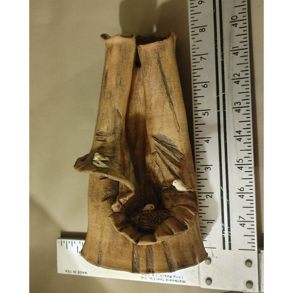 Rumsey Vase Pottery Birds Tree Trunk Art Nature 8 inches by 4 inches - Picture 10 of 16